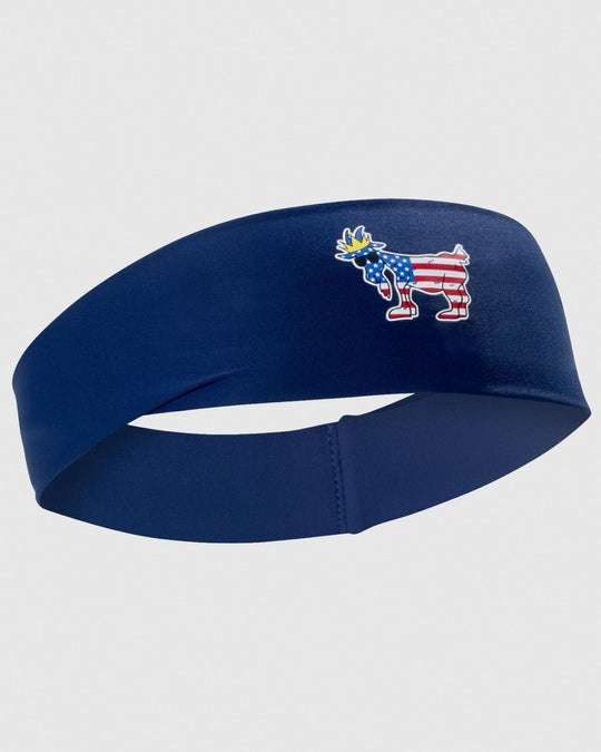 Navy headband with American flag goat