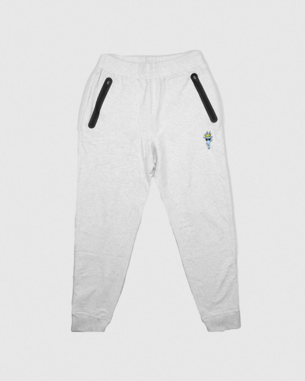 Front of heather white OG Athletic Joggers#color_heather-white