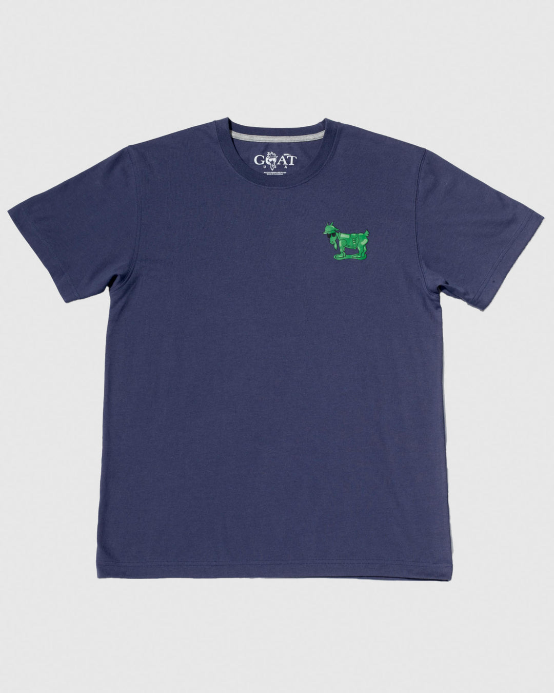 Navy T-Shirt with toy-soldier goat