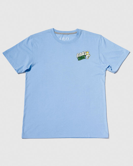 Carolina Blue T-Shirt with goat money design