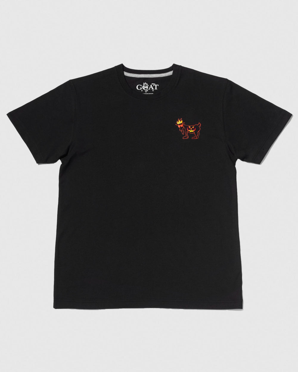 Black T-Shirt with jack-o-lantern goat design