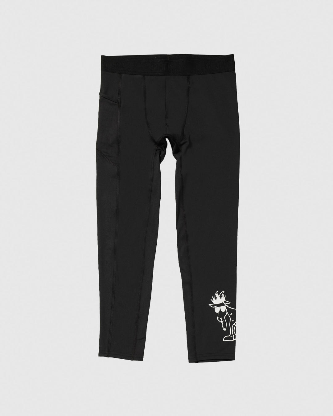 Black compression leggings with the GOAT USA logo on the them#color_black