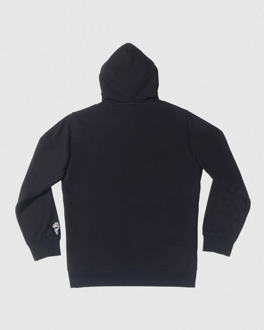 Back of Black sherpa-lined full-zip sweatshirt#color_black