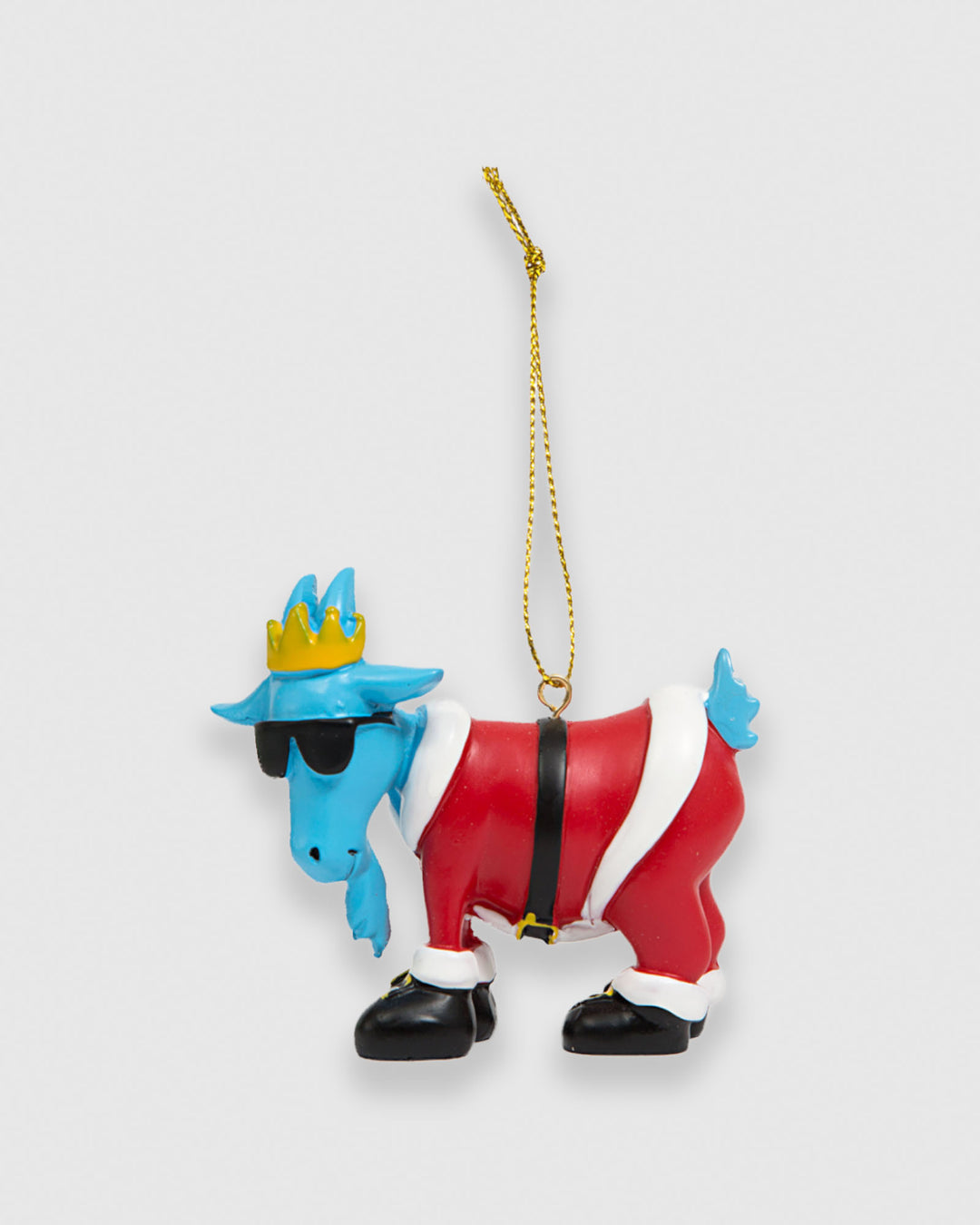 Side view of Santa GOAT Ornament