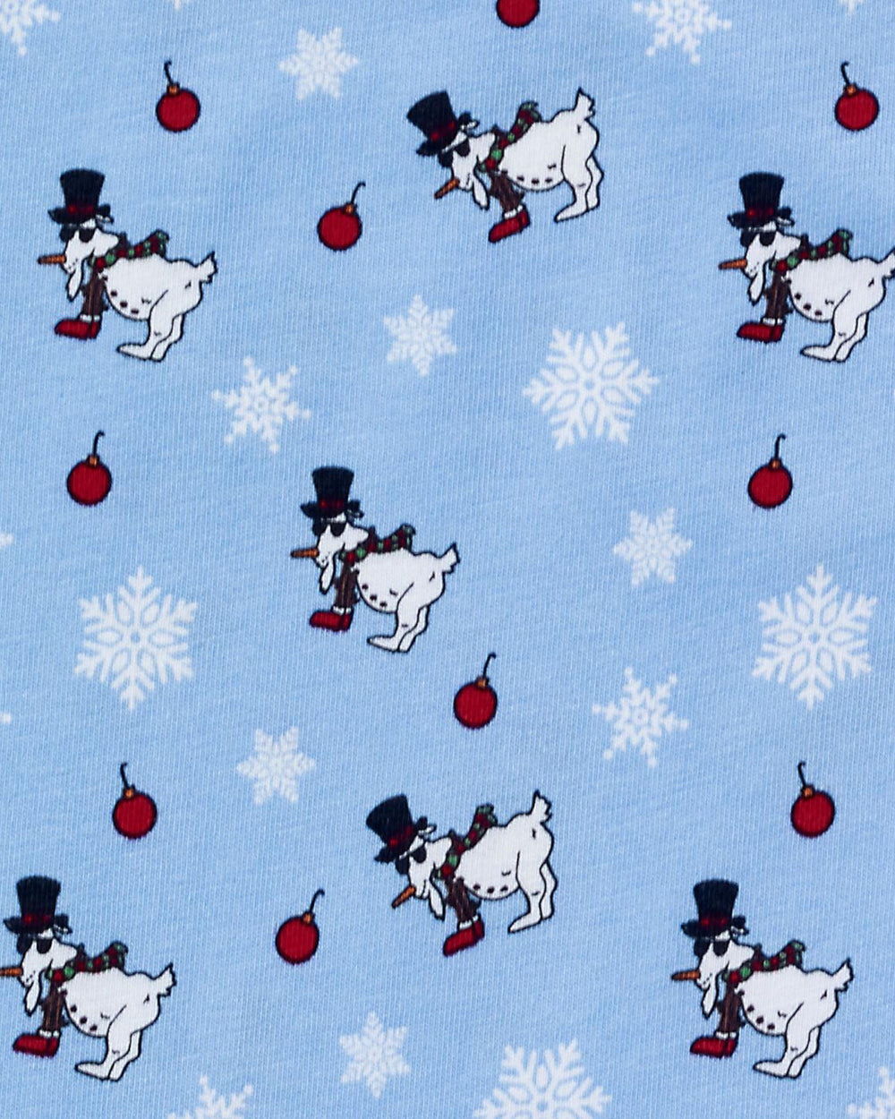 Close-up of goat snowman pattern