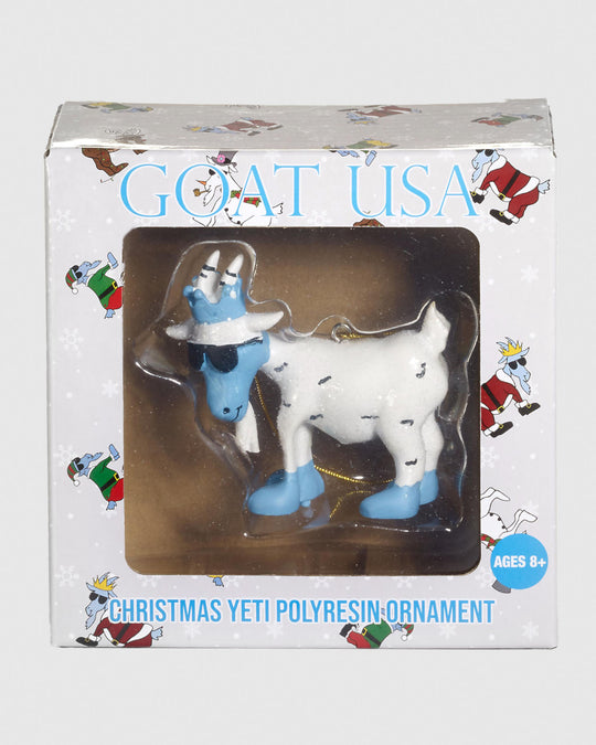 Yeti goat ornament in box