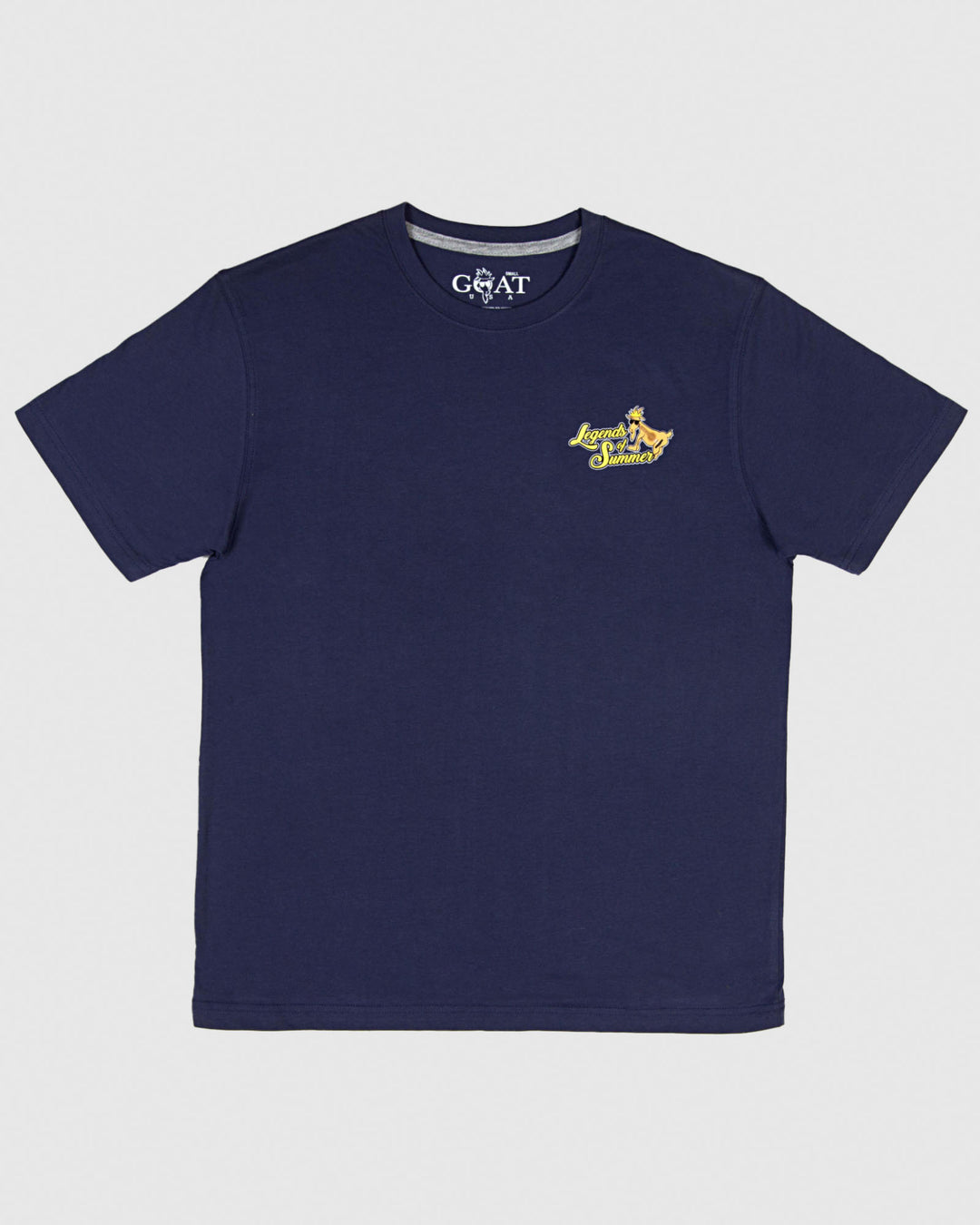 Navy t-shirt with guitar goat design
