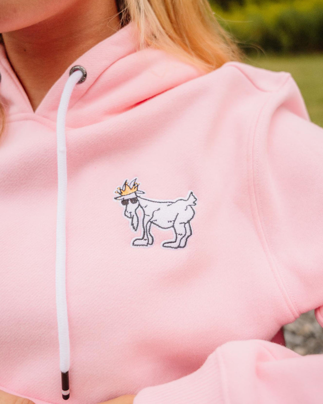 Close up of light pink WG Hooded Sweatshirt#color_pink