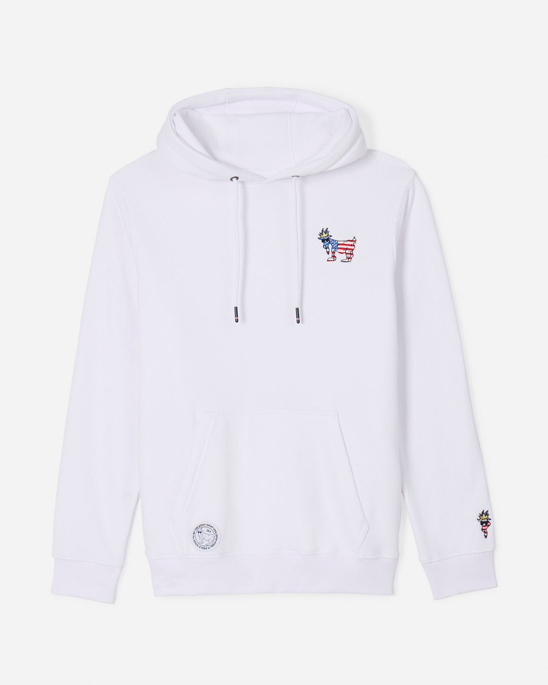 Front of white Freedom Hooded Sweatshirt#color_white