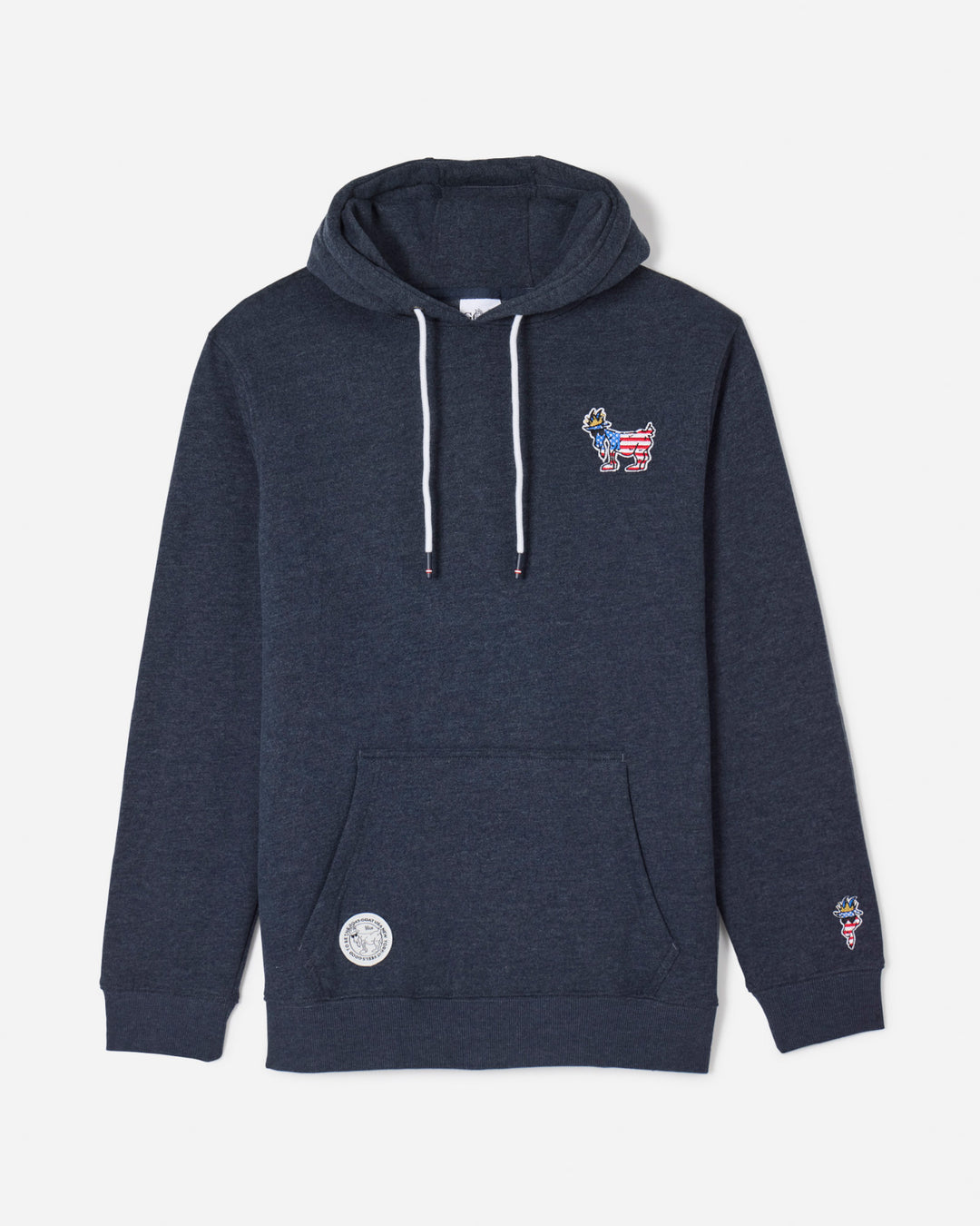 Front of navy Freedom Hooded Sweatshirt#color_navy