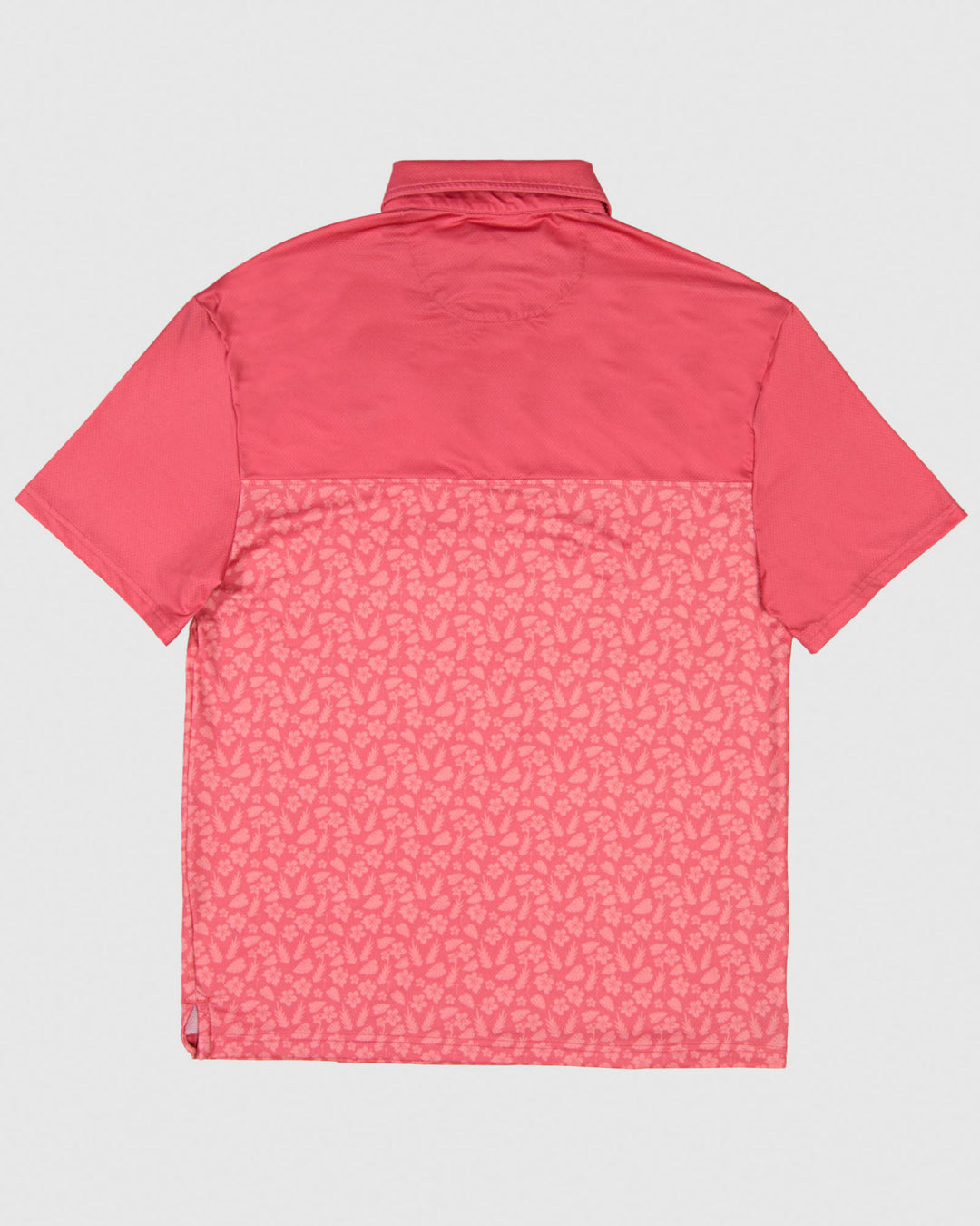 Salmon polo with subtle floral print