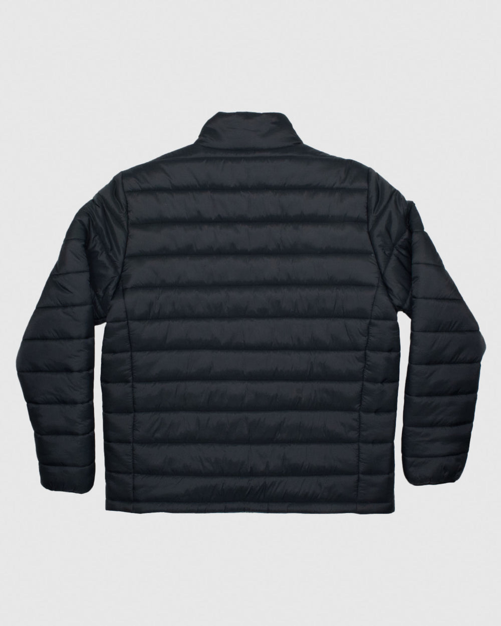 Back of black Men's Puffer Jacket#color_black