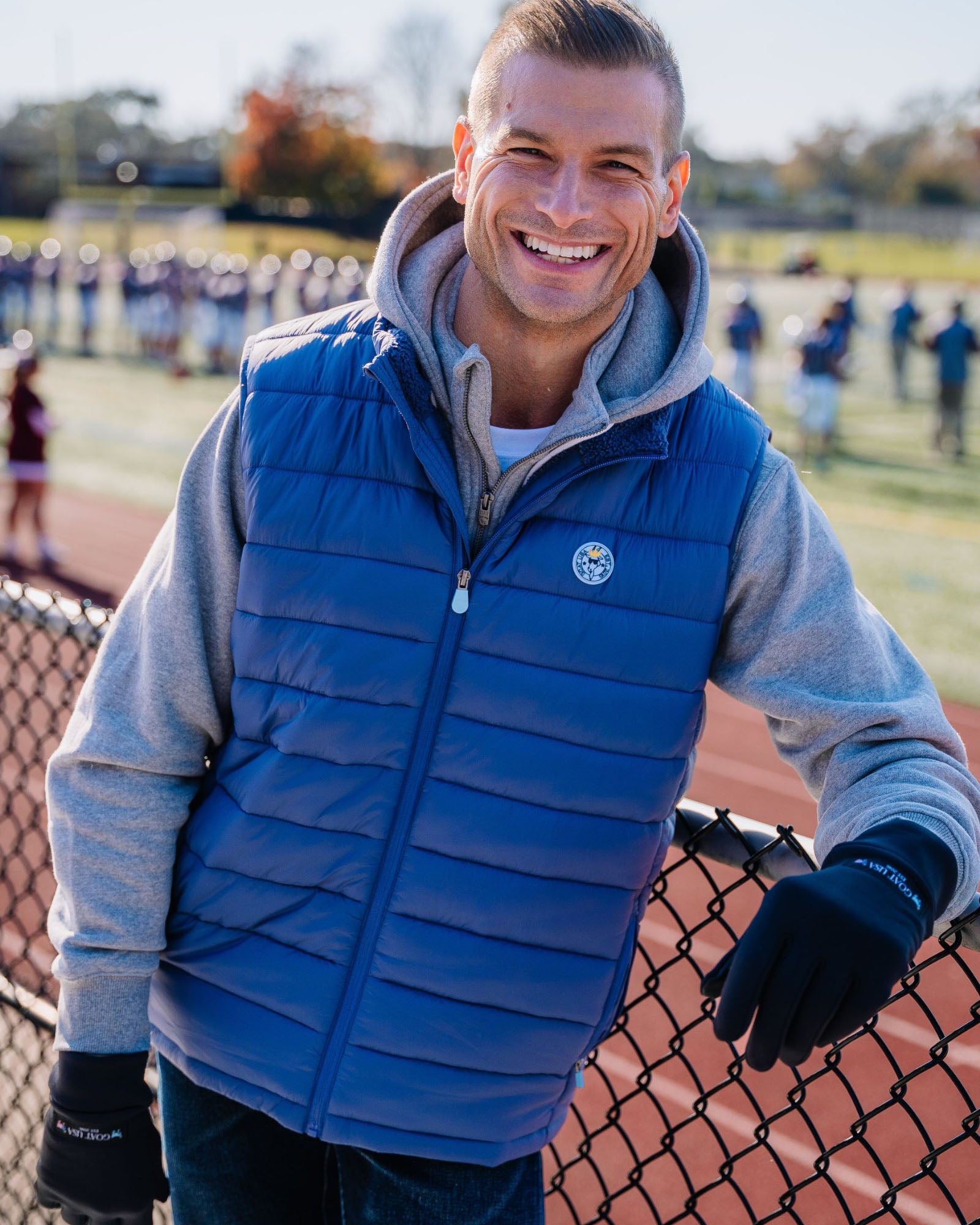 Mens navy puffer store vest