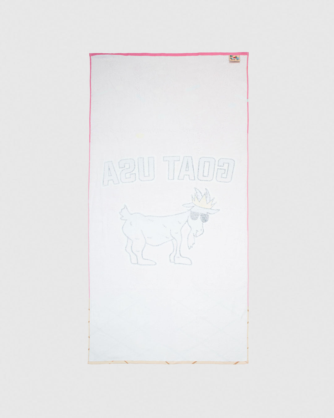 White underside of beach towel