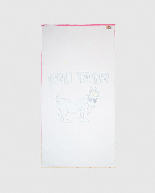 White underside of beach towel