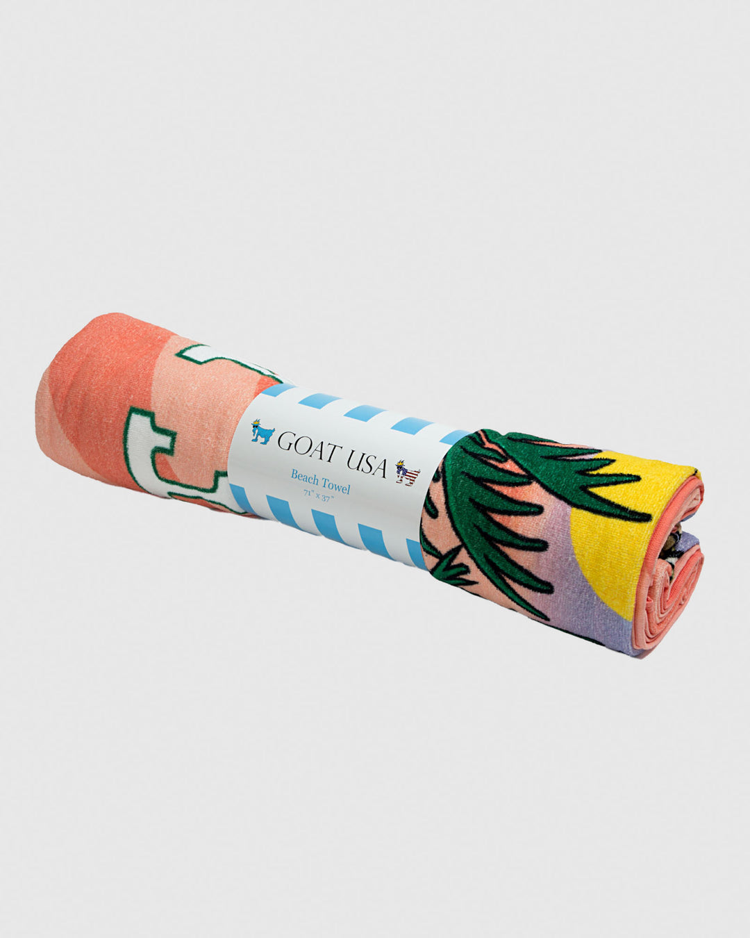 Rolled up peach cream beach towel