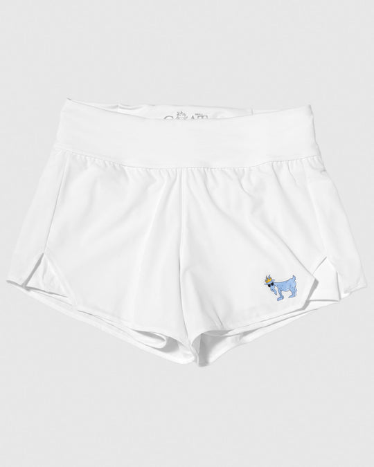 Front of white women's athletic shorts#color_white