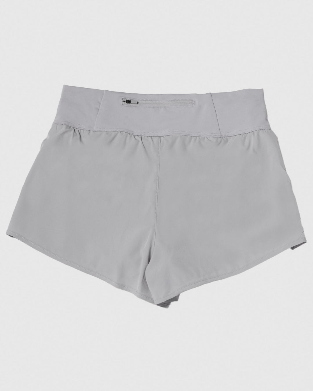 Back of gray women's athletic shorts#color_gray