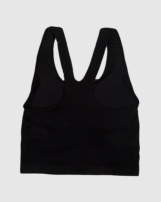 Back of black women's cut tank top#color_black