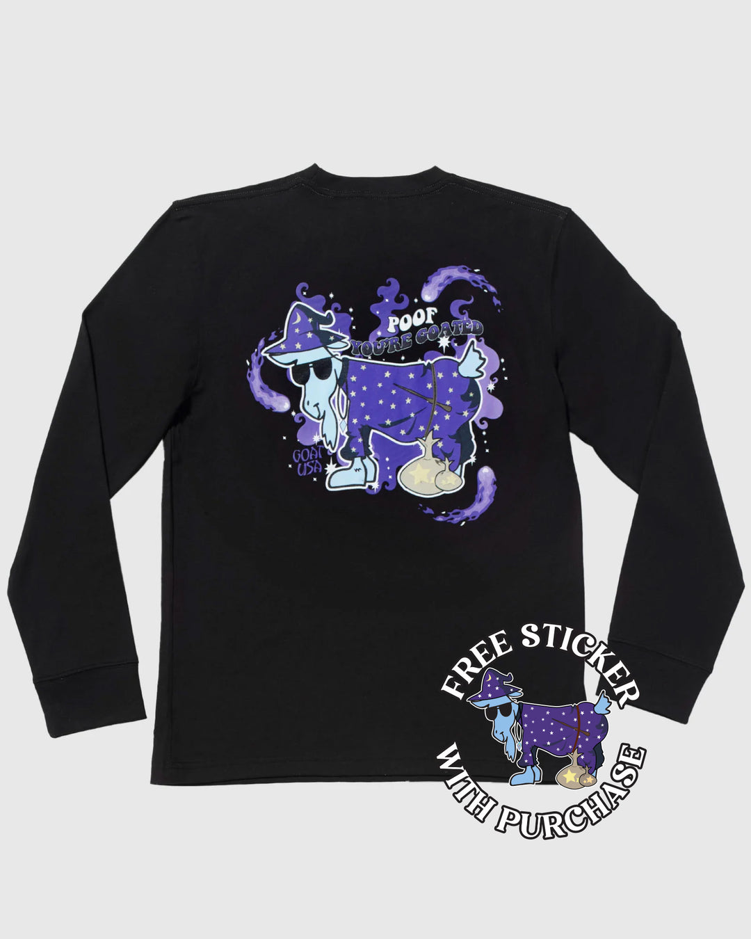 Black long sleeve with Goat Wizard design