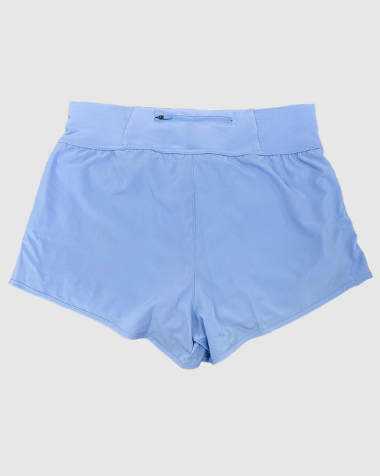 Back of Carolina Blue women's cut athletic shorts#color_carolina-blue