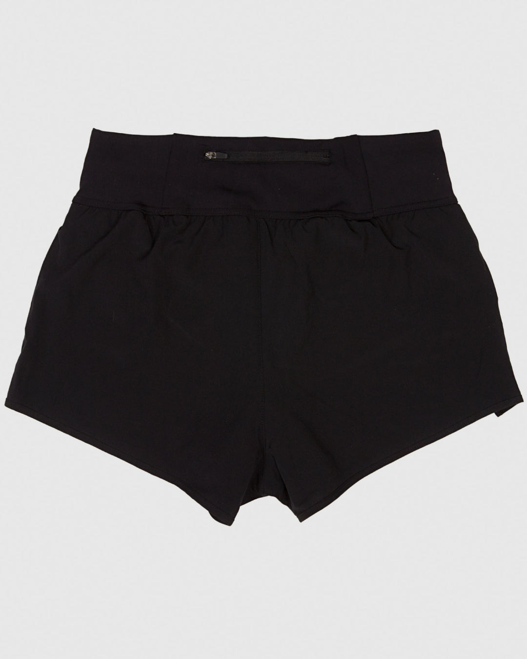 Back of black women's cut athletic shorts#color_black