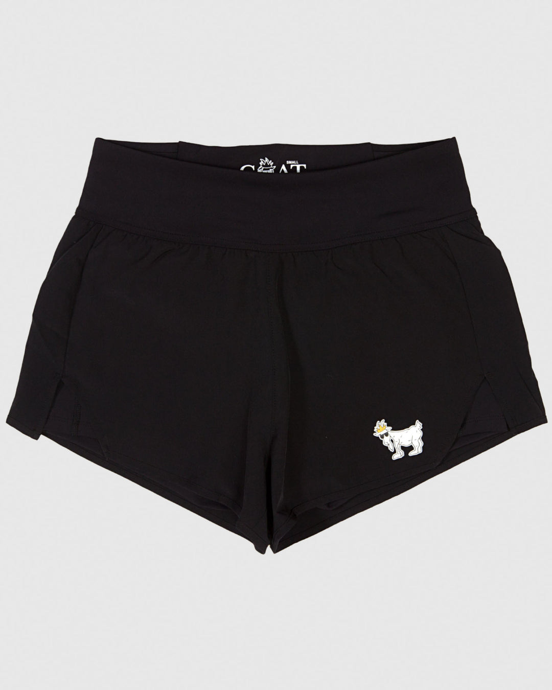 Black women's cut athletic shorts#color_black