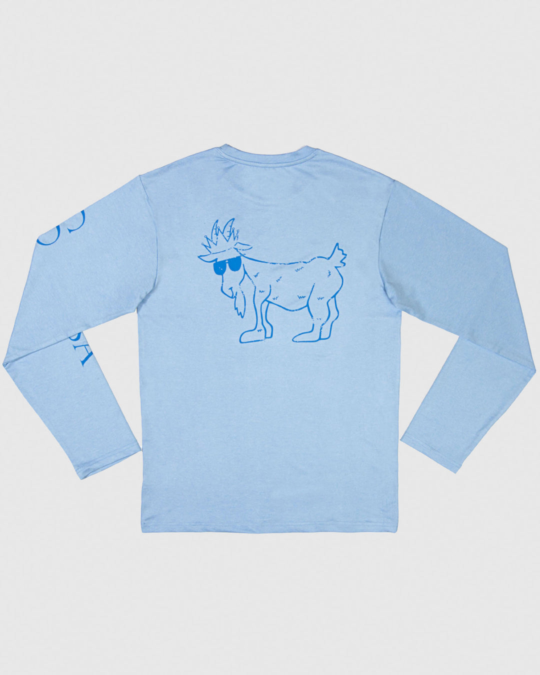 Carolina blue long sleeve with a goat#color_carolina-blue