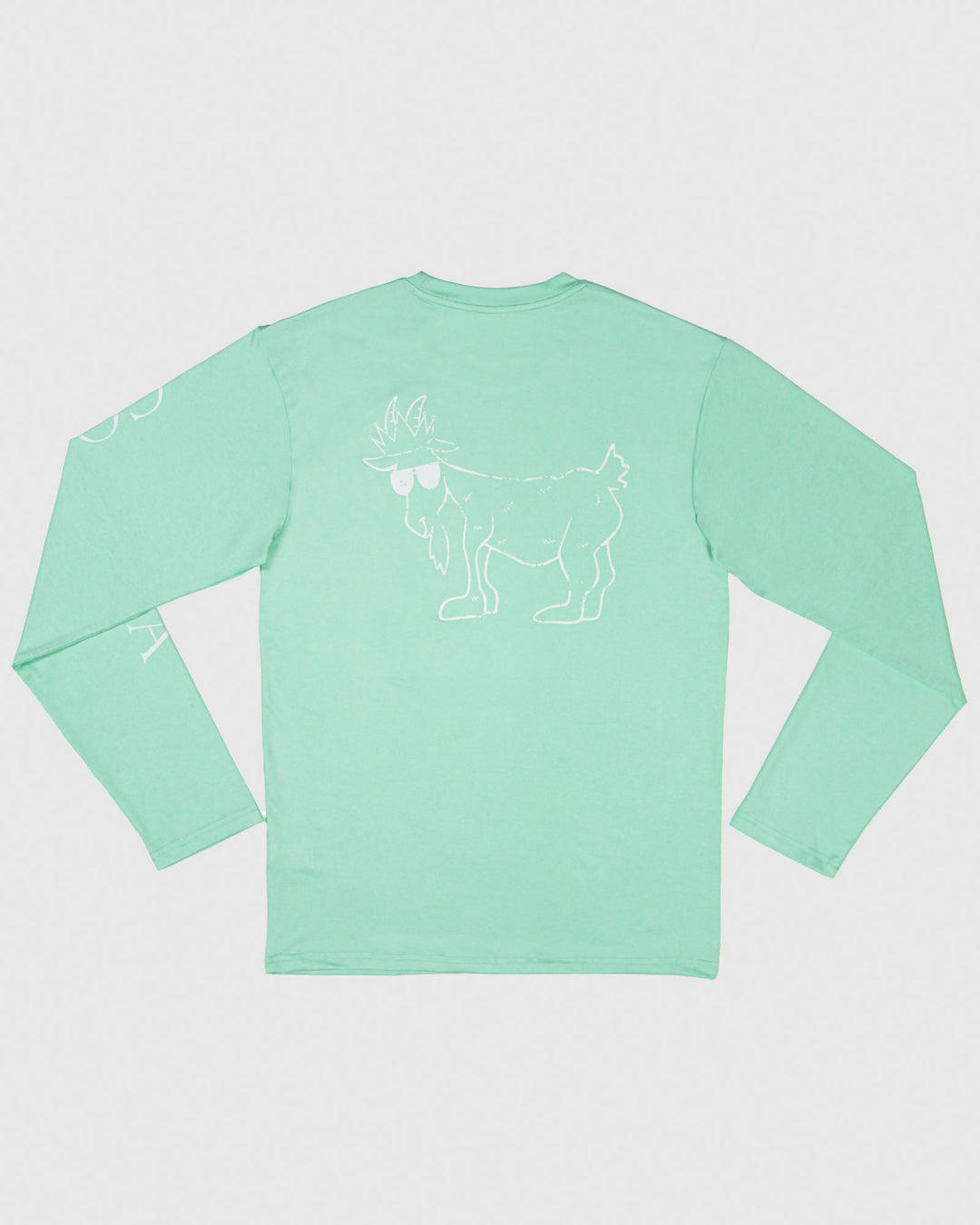 Seafoam long sleeve with a goat#color_seafoam