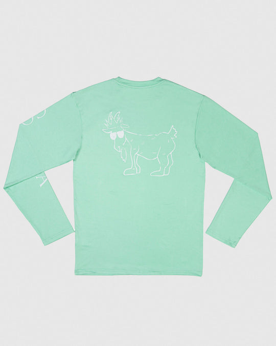 Seafoam long sleeve with a goat#color_seafoam