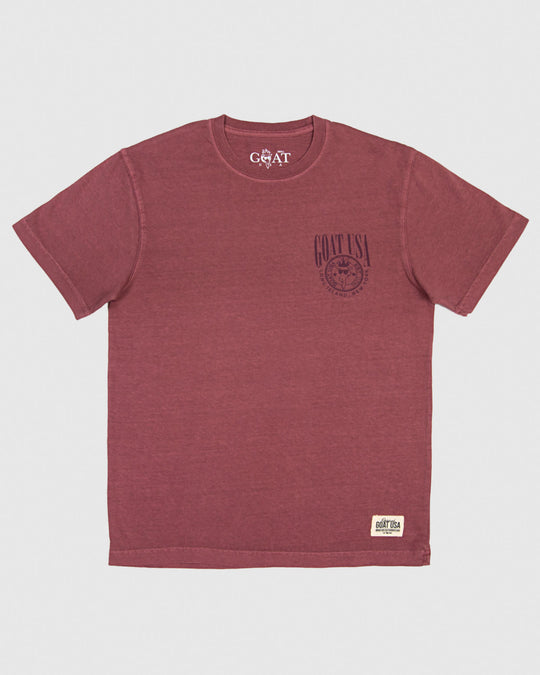 Crimson t-shirt with alternate GOAT USA logo on left chest#color_crimson