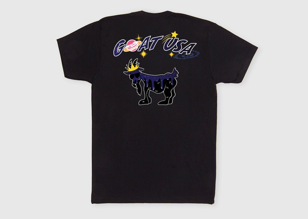 Back of black Galaxy Drip T-Shirt